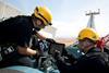 Siemens wind service technicians using digital tablets