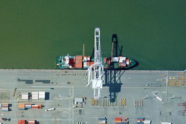 Ship loading cargo